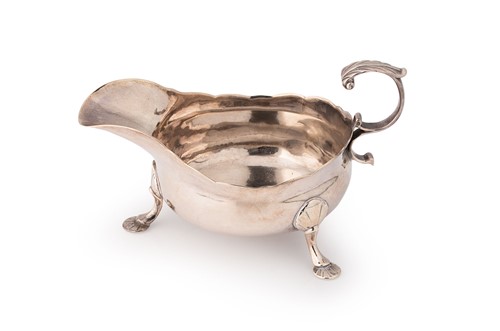 Lot 535 - Newcastle - A George II silver sauce boat