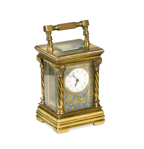 Lot 307 - A French miniature carriage timepiece, circa 1900
