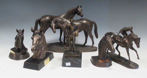 Lot 57 - A collection of three model horse heads,...