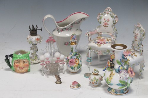 Lot 10 - A collection of miniature Continental vases,...