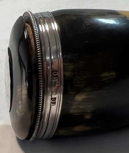 Lot 401 - A trio of silver mounted ram's horn snuff mulls