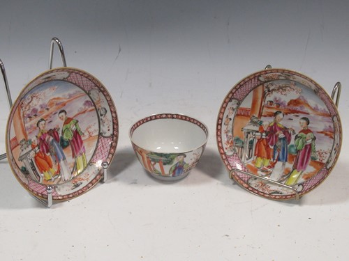Lot 61 - A Chinese Mandarin tea bowl and two matching...