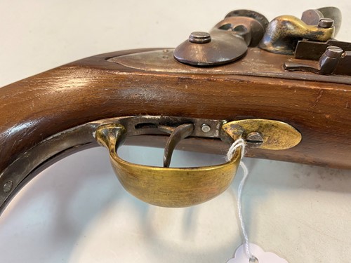 Lot 145 - A French model An IX flintlock cavalry pistol, early 19th century
