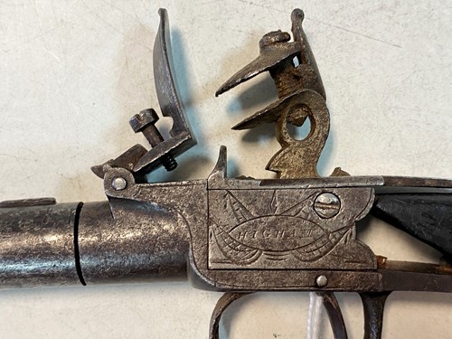 Lot 145 - A French model An IX flintlock cavalry pistol, early 19th century
