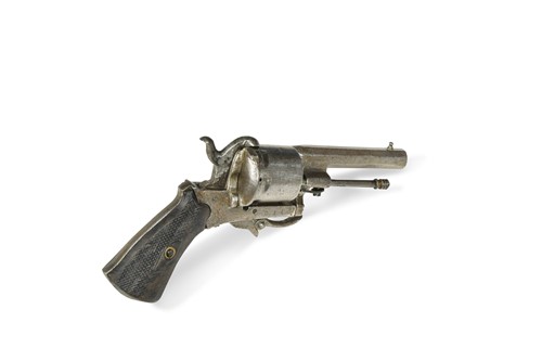 Lot 146 - A Belgian 6-shot pinfire revolver pocket pistol, 19th century