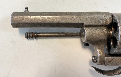Lot 146 - A Belgian 6-shot pinfire revolver pocket pistol, 19th century