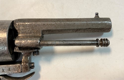 Lot 146 - A Belgian 6-shot pinfire revolver pocket pistol, 19th century