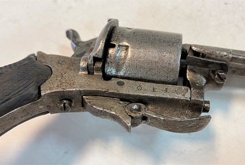 Lot 146 - A Belgian 6-shot pinfire revolver pocket pistol, 19th century