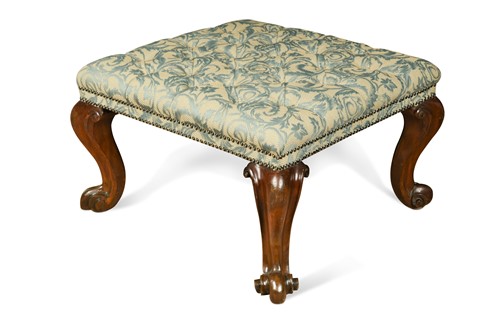 Lot 360 - A Victorian walnut rectangular foot stool