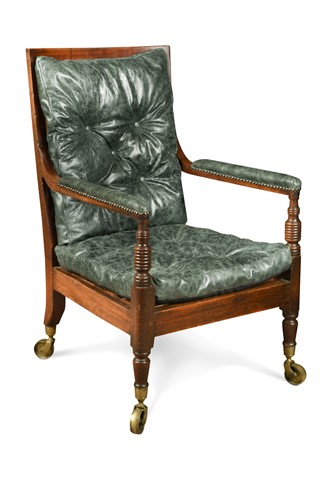 Lot 213 - A late Regency mahogany library chair