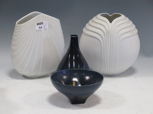 Lot 64 - A Max Fussl for Rosenthal fan vase, together...