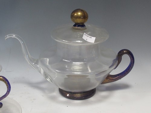 Lot 25 - A Murano Glass tea set for six to include a...