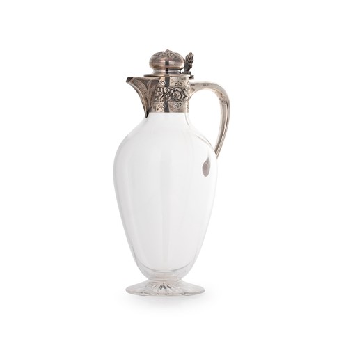 Lot 495 - A Victorian silver topped glass claret jug