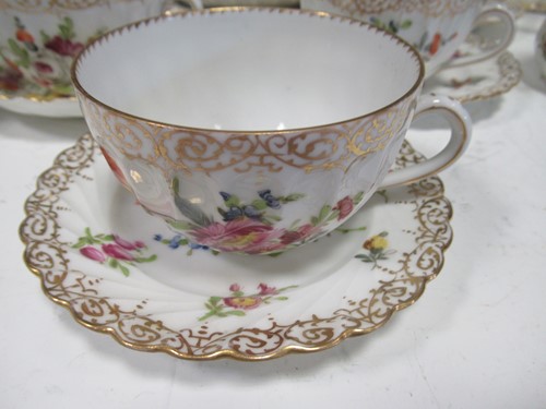 Lot 14 - Items of Dresden porcelain to include cups,...