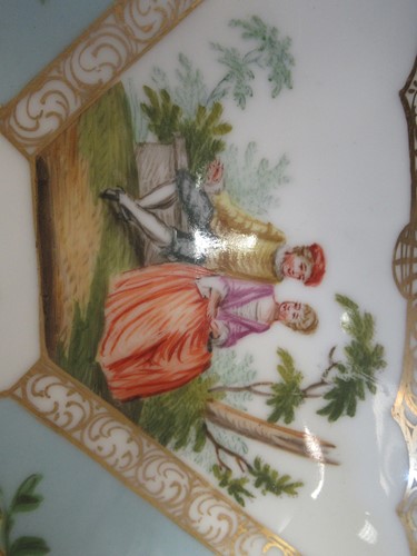 Lot 14 - Items of Dresden porcelain to include cups,...