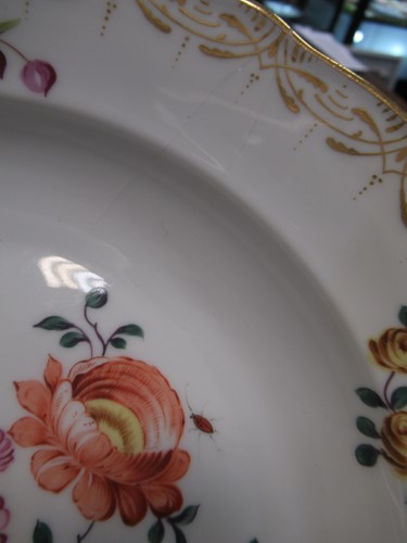 Lot 26 - Five Meissen plates with pierced borders and...