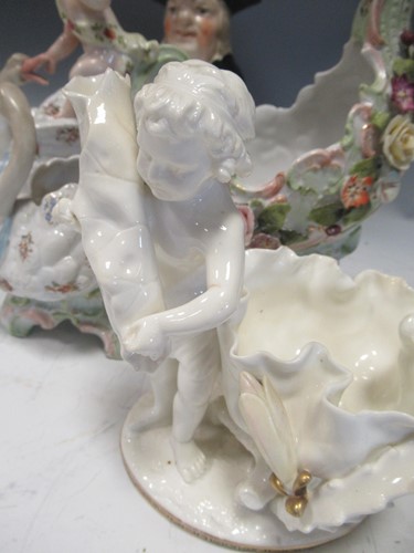 Lot 13 - Three Moore bros white glazed figural dishes...