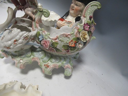 Lot 13 - Three Moore bros white glazed figural dishes...
