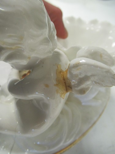 Lot 13 - Three Moore bros white glazed figural dishes...