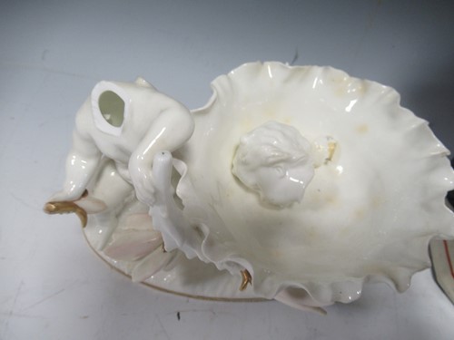 Lot 13 - Three Moore bros white glazed figural dishes...