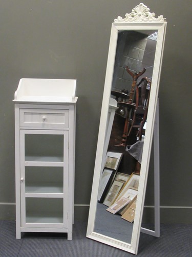 Lot 353 - A white painted side cabinet with a single...
