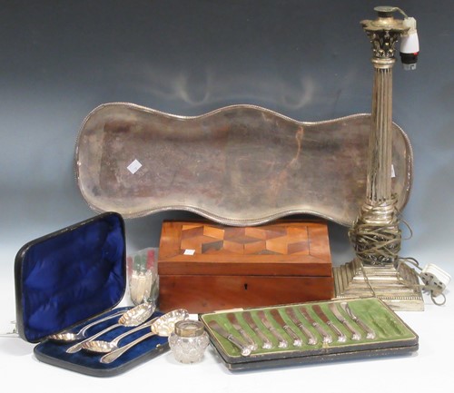 Lot 200 - A collection of plated sliverware to include,...