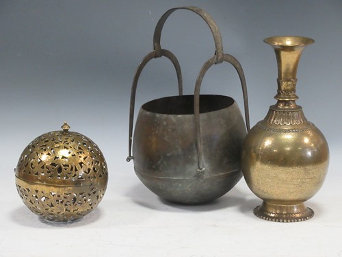 Lot 59 - A collection of Indian metalwares to include:...