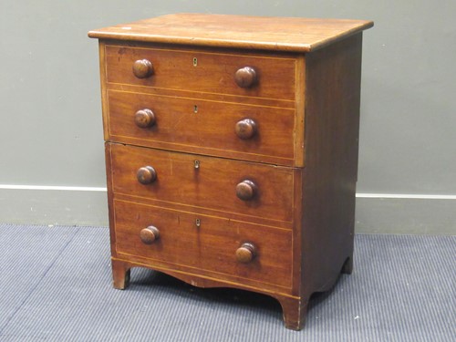 Lot 364 - A 19th century mahogany commode with a faux...