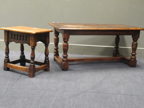 Lot 447 - An low oak rectangular coffee table 50 x 106 x...