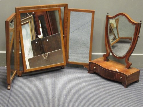 Lot 388 - An Edwardian mahogany shield shaped dressing...
