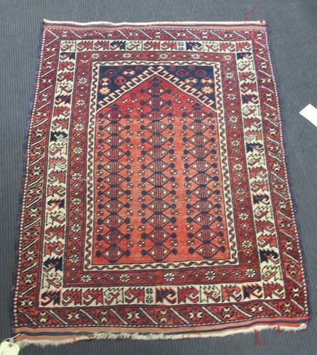 Lot 507 - A Beluchi prayer mat, A Tekke Turkman chuval...