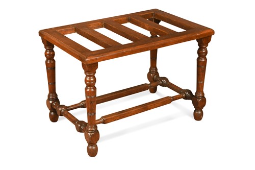 Lot 340 - A late Victorian mahogany luggage stand in the manner of James Shoolbred & Co.