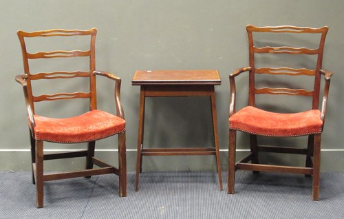 Lot 359 - A pair of George III style mahogany ladder...