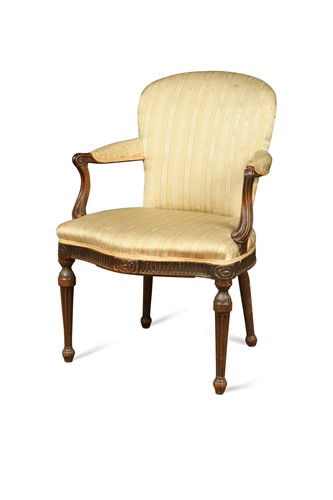 Lot 191 - A George III mahogany elbow chair