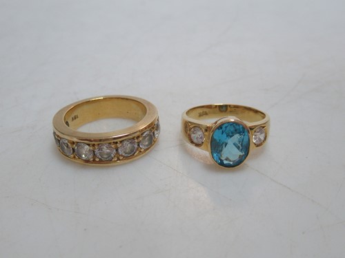 Lot 161 - A cubic zirconia half hoop style ring,...