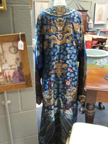 Lot 62 - A Chinese Kesi dragon robe, late Qing Dynasty
