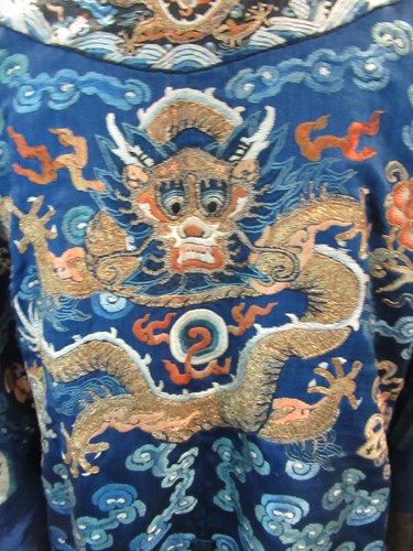 Lot 62 - A Chinese Kesi dragon robe, late Qing Dynasty