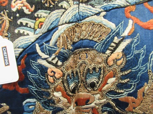 Lot 62 - A Chinese Kesi dragon robe, late Qing Dynasty
