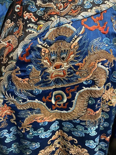 Lot 62 - A Chinese Kesi dragon robe, late Qing Dynasty
