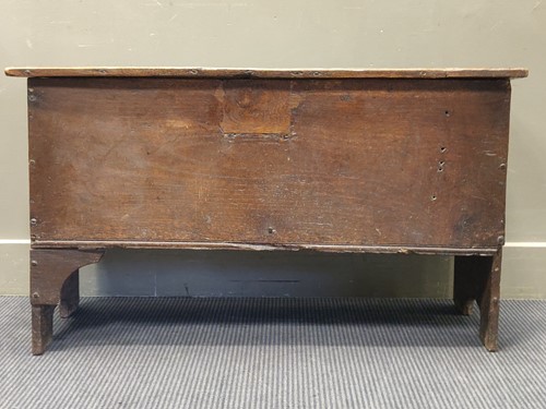 Lot 382 - A 17th century and later elm six plank chest...