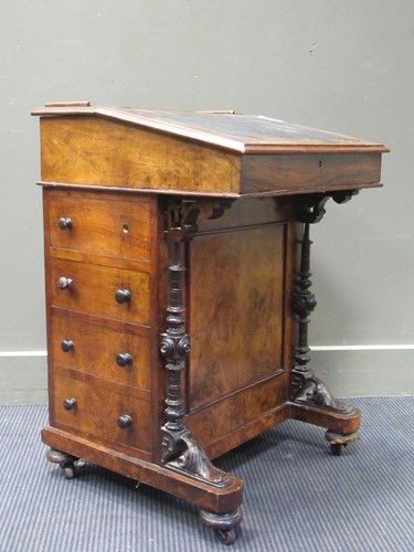 Lot 398 - A Victorian walnut davenport, 78 x 54 x 50cm