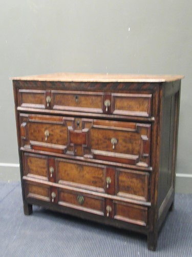 Lot 405 - A late 17th / early 18th century oak geometric...