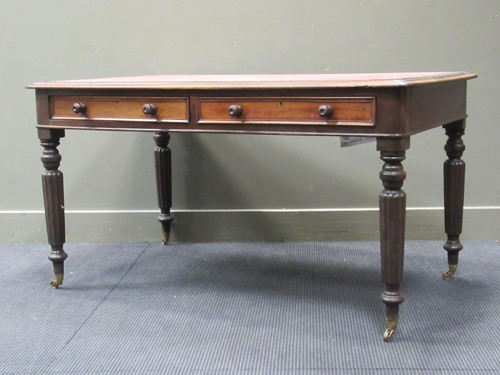 Lot 419 - A Victorian mahogany library/ writing table,...