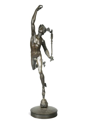 Lot 412 - After Giambologna (Italian, 1519–1608), a bronze model of Mercury, late 19th or early 20th century