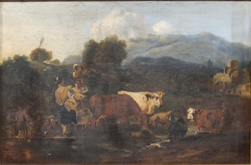 Lot 248 - English School, 19th Century Cattle by a...