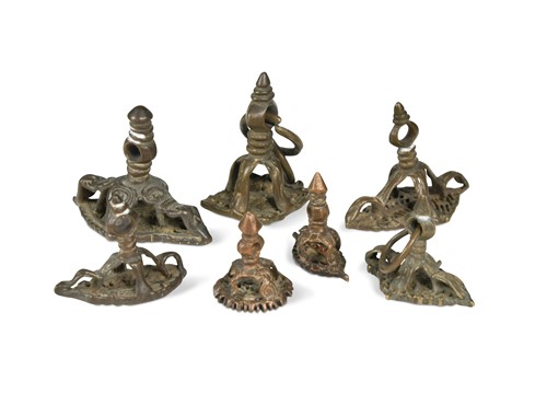 Lot 268 - Seven bronze Hindu body stamps (chhapa), Indian 19th century
