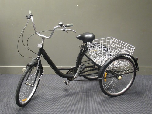 Lot 478 - A push trike with a rear basket, the frame in...