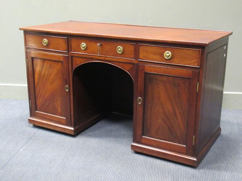 Lot 338 - A 19th century mahogany twin pedestal desk, 75...