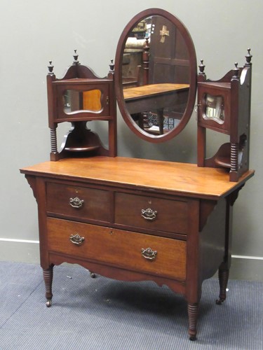 Lot 328 - A late Victorian Arts & Crafts dressing chest...