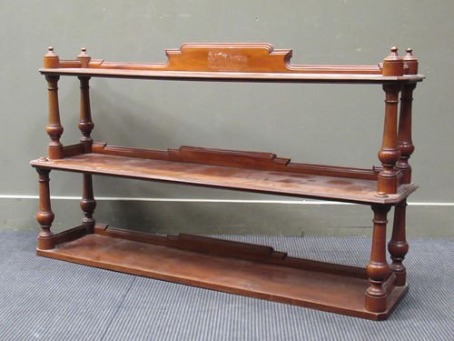 Lot 348 - A Victorian mahogany three-tier open bookshelf...